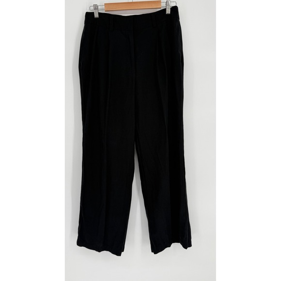 Alfani Pants - Alfani Womens‎ Black High Rise Pleated Wide Leg Trousers Twill Dress Pants Sz 10